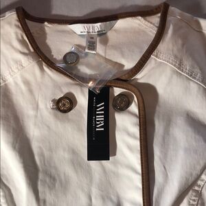 White House Black Market Cream and Brown Jacket